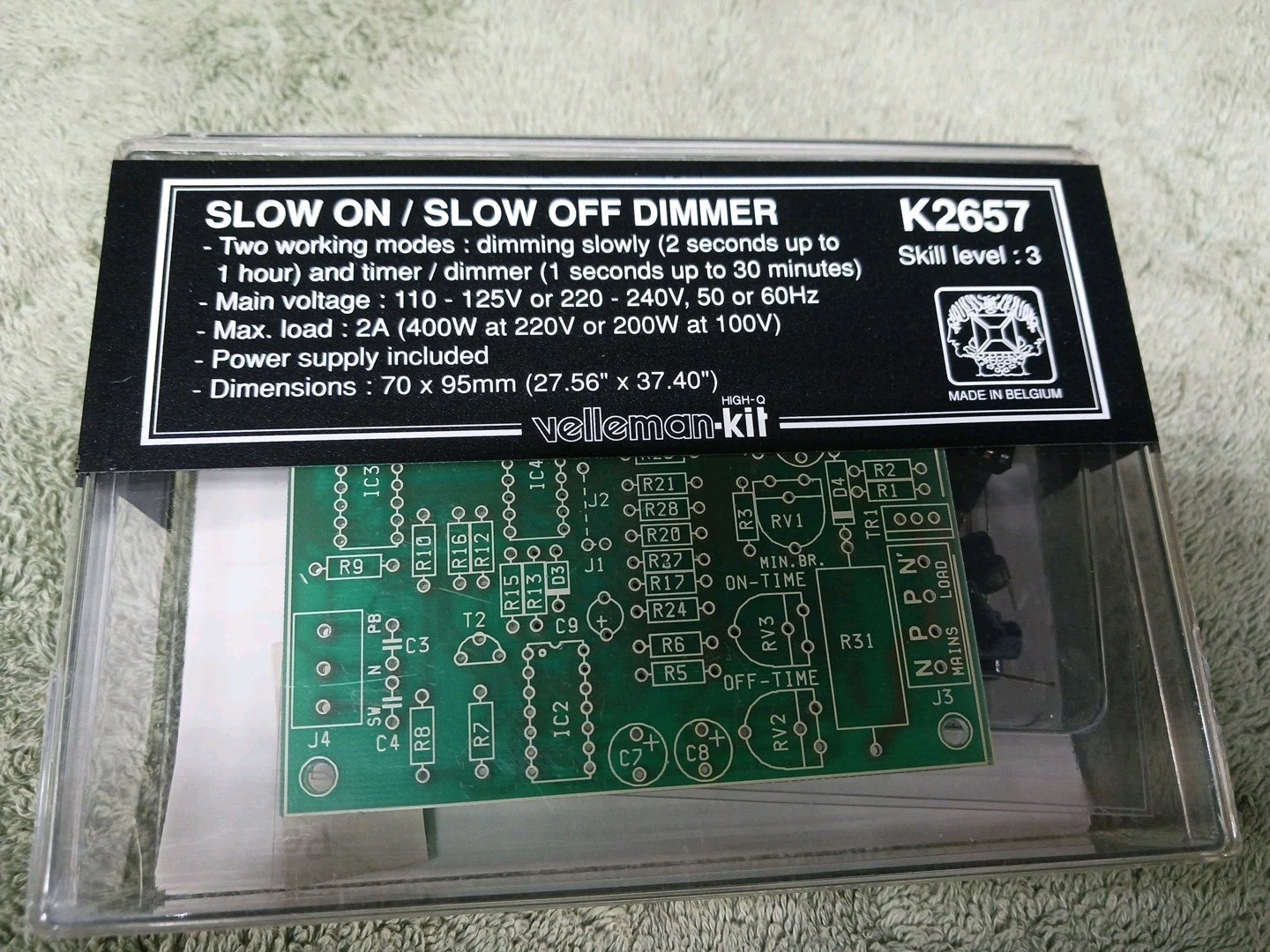 Velleman Kit K2657 Slow On/Slow Off Dimmer Unbuilt Kit NOS