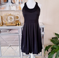 Loft Black Ribbon Dress Halter Style Open Back Size 6