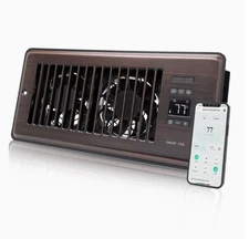 Super Quiet Register Booster Fan for 4" x 10" Register Holes, Smart Register Ven