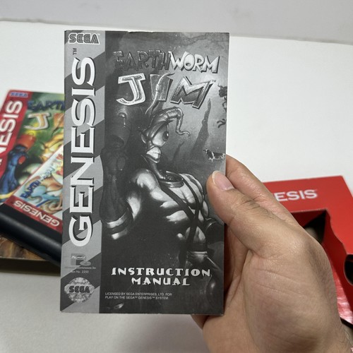 Vintage Sega Genesis Earthworm Jim Video Game Complete Box Manual Tested 1994 - Picture 8 of 8