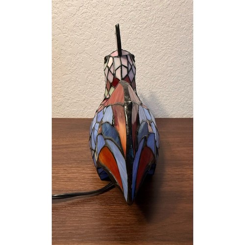 Tiffany Style Rooster Stained Glass Lamp Farmhouse Multicolor - Picture 4 of 9