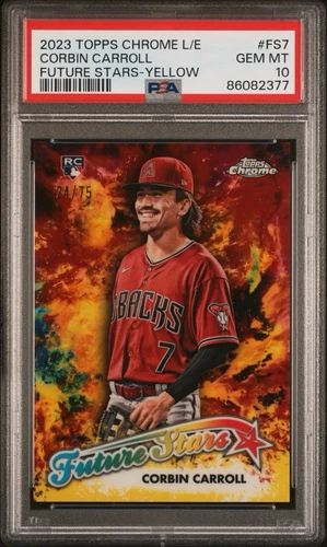 2023 Topps Chrome Logofractor CORBIN CARROLL Future Star Yellow Refractor /75 RC