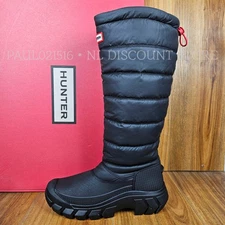 HUNTER Women's Intrepid Tall Snow Boots WFT2108WWU ~ Black ~ Various Sizes