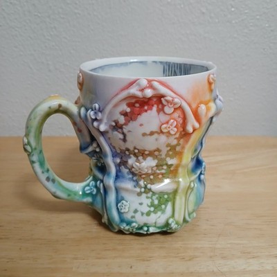 Katelyn Gettner  Bones Garden mug  super rare sold out  rainbow flower and bones