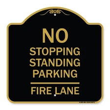 Designer Series - No Stopping Standing Parking - Fire Lane Heavy Gauge Aluminum