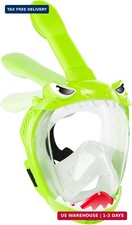 Full Face Snorkel Mask for Kids with 180 Panoramic View, Snorkeling Set Featuri