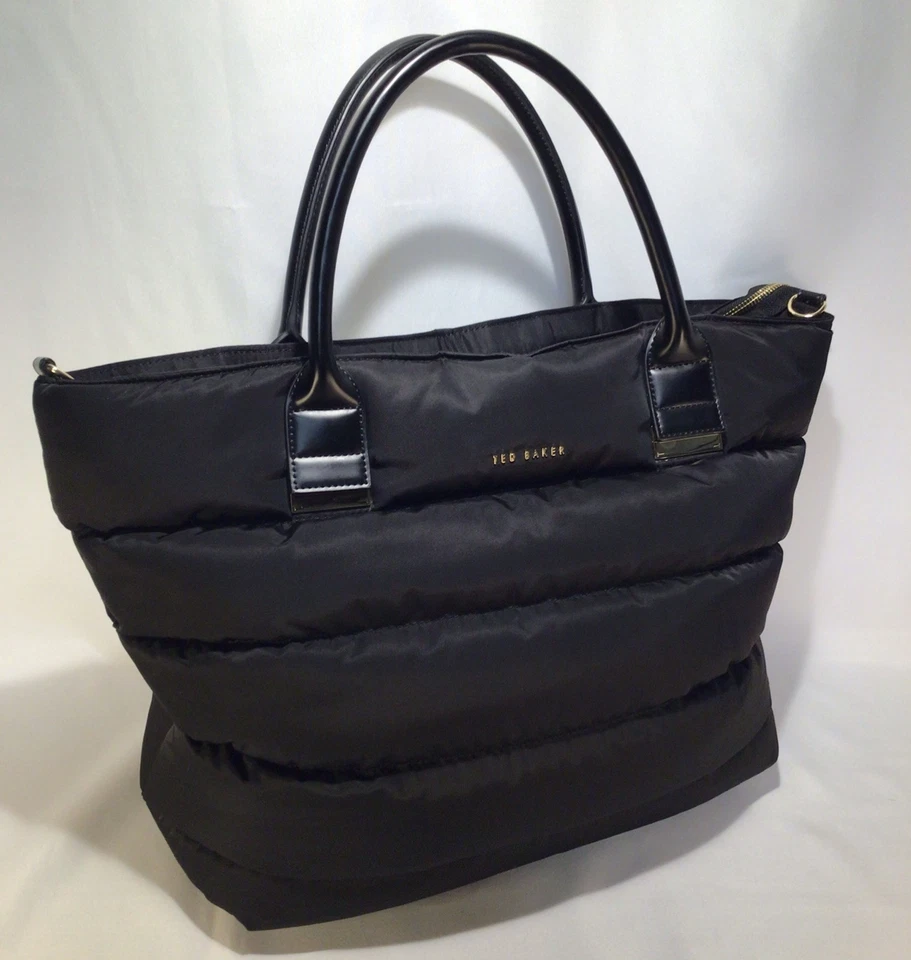 Ted Baker London Black Quilted Puffer Handbag Detachable Shoulder Strap VGUC - Image 2 of 4