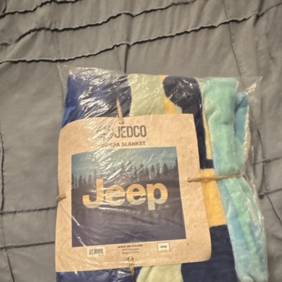 Jeep Sherpa Blanket Multicolor Polyester Machine Washable Soft Cozy Throw