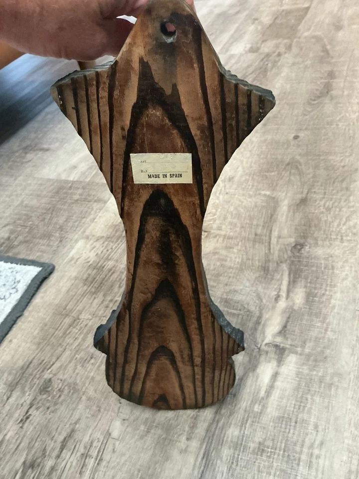 Aplique de Pared Vela Madera/Metal Brutalista Renacimiento Español De Colección-Gótico-Hecho en España Foto 4 de 4