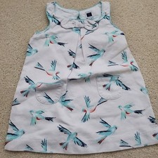 Janie and Jack Baby Girls White Hummingbird Dress sz6-12m