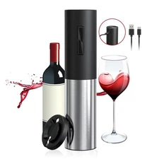 Electric Wine Opener Rechargeable, Automatic Wine Bottle Openers with Foil Cu...