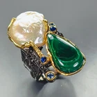 Fine Art Jewelry Natural Baroque Pearl Ring 925 Sterling Silver Size 7 /R481821