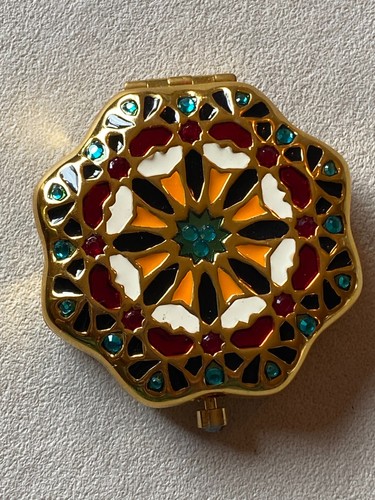 ESTEE LAUDER PETALS OF LOVE MIRROR COMPACT W/ LUCIDITY POWDER Enamel & Crystals - Picture 2 of 8