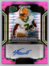 Evan Stewart 2025 Panini Prizm Draft Picks Pink Pulsar Rated Prospect Auto /15