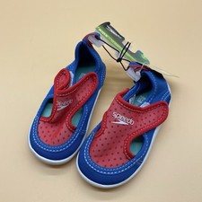 Speedo- Hybrid Water Shoes Toddler Girl Boy Size S 5-6 Swim Shoes Blue Red