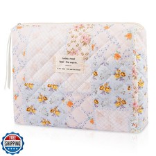 Floral Makeup Bag, Small Cosmetic Bag for Women Girls, Cute Cotto