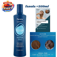 Image of Fanola No Orange Shampoo 350ml Anti Brass Blue Shampoo for Brunette Hair Vegan