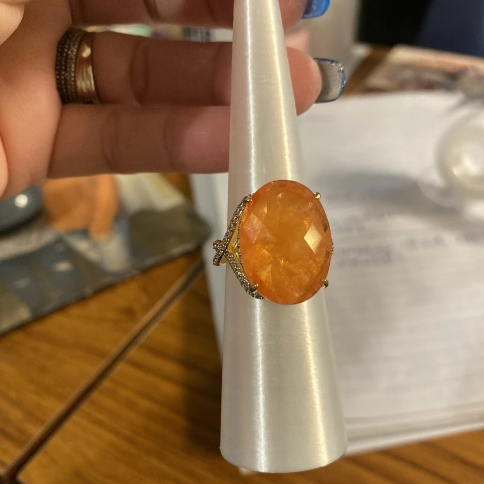 Anillo Bomb Party Talla 7 Tema de Concienciación de Salud Mental, RG22161 Oro Cuarzo Rosa Foto 4 de 4