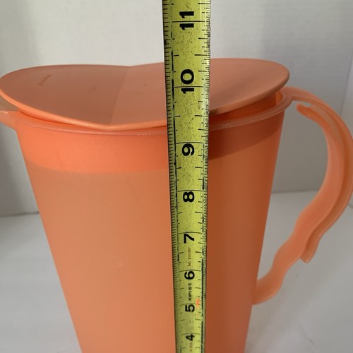 Tupperware Impressionen 2 Quart transparenter orangefarbener Krug mit Wippdeckel - Bild 8 von 10