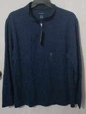 Van Heusen Men's Large classic fit long sleeve pull over shirt BLUE BB2