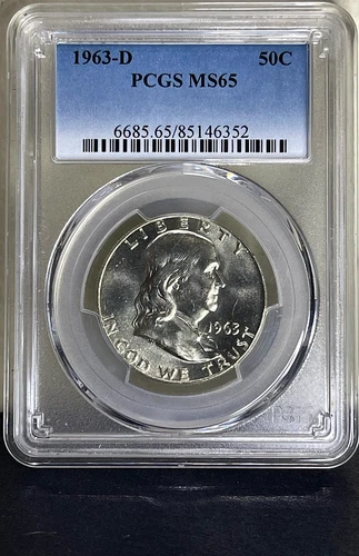 1963-D Franklin Half Dollar PCGS MS65-Absolute GEM!