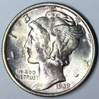 1939 FB 10C Mercury Dime BU Uncertified #