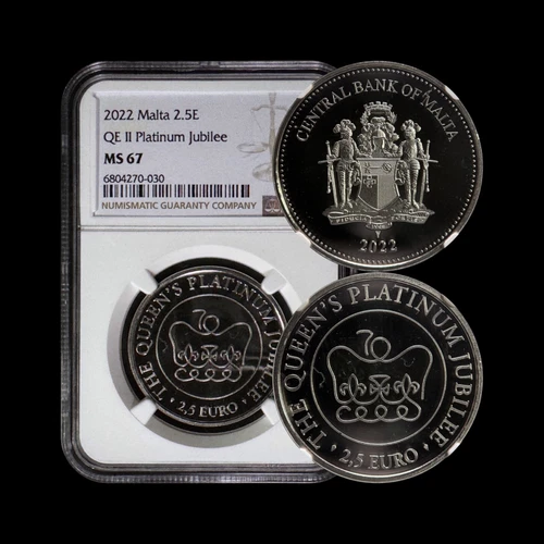 MALTA. 2022, 2.5 Euro - NGC MS67 - Platinum Jubilee of Queen Elizabeth II 30