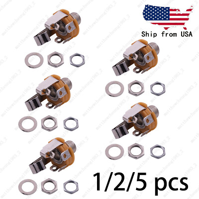 Electric Guitar 4Pins Stereo Output/Input Jack Socket with Switch for Bass