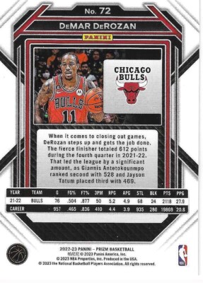 DeMar DeRozan #72 2022-23 Panini Prizm
