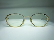 Faberge eyeglasses oval round gold plated, frames, women's, rare, ultra vintage