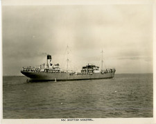 British Navy, Ship M.V. Scottish Minstrel, British Motor Tanker Vintage silver 