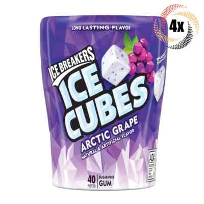 4x Bottles Ice Breakers Arctic Grape Ice Cubes - 40 Pieces Each - Sugar Free