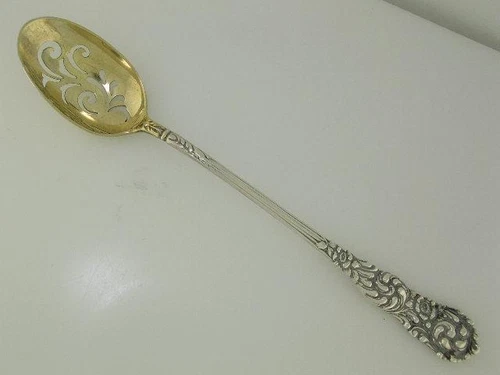Sterling REED & BARTON pierced Olive Spoon TRAJAN 1892