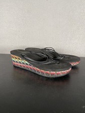 Juicy Couture Multicolor Color Weave Slip On Platform Wedge Thong Sandals L 9-10