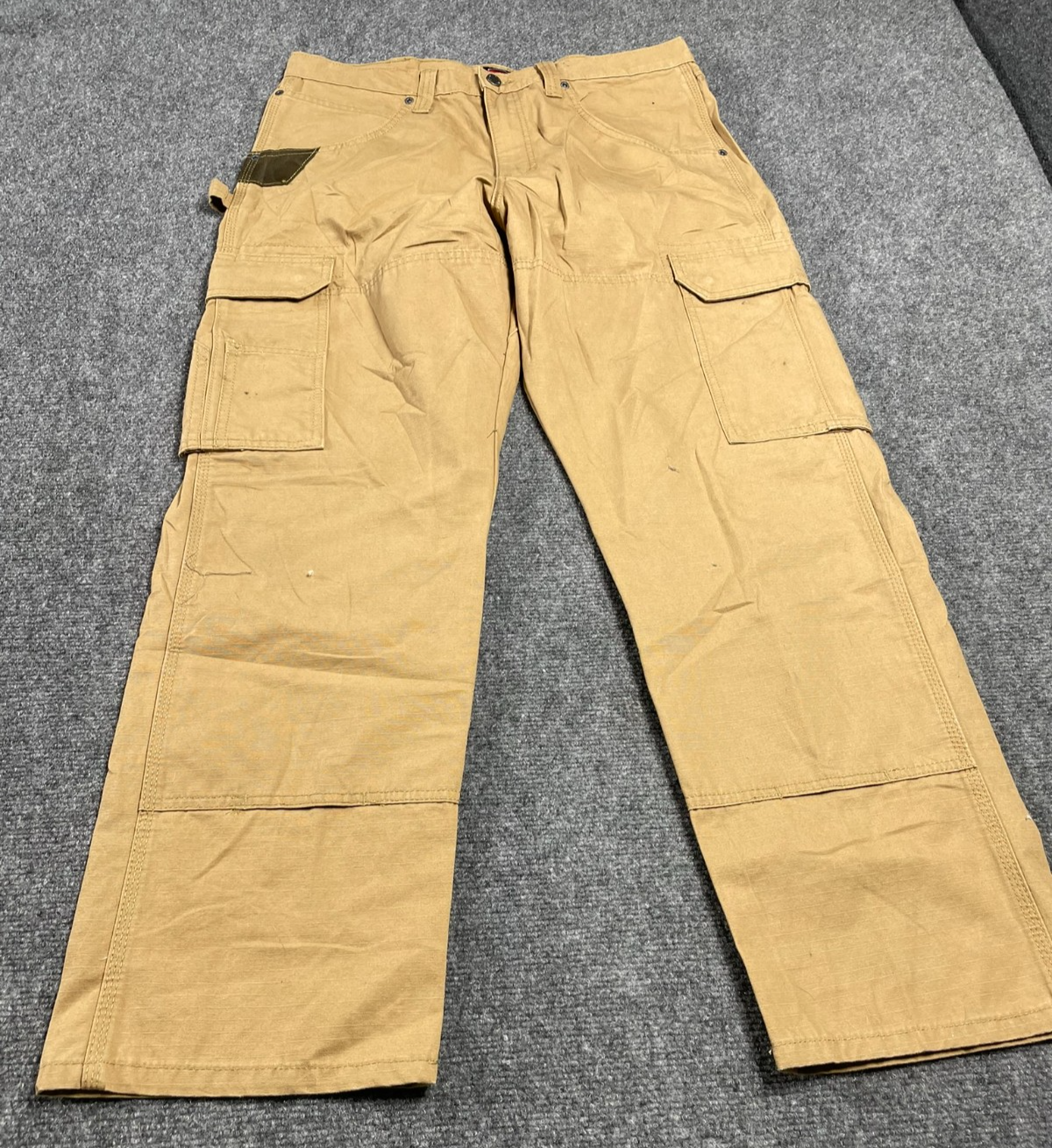 Wrangler Workwear Brown Men’s Cargo Pants 100% Cotton Rig Work 34x30