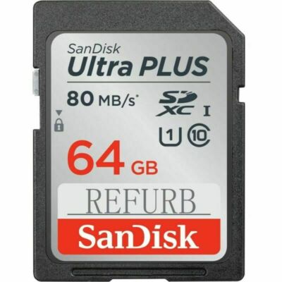 64gb SanDisk Ultra Plus SDXC Speicherkarte Bis zu 80 MB/s Klasse 10 U1 64 GB