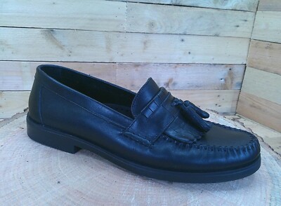 Giorgio Brutini Mens Black Leather Kiltie Tassel Loafer Made Brazil Dress  Shoe