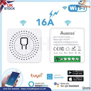 16A MINI Interrupteur intelligent Wifi Interrupteurs sans fil w/ Tuya Alexa Google Home