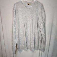 Sonoma Men's V-Neck Long Sleeve Sweater Solid Cotton Light Gray Casual XXL 2XL