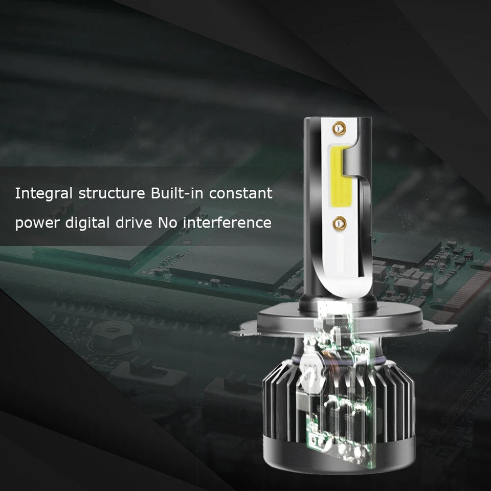 2X 55W H4 9003 High&Low Beam Car Mini LED Headlight Bulb Kit 20000LM 6000K White - Image 4 of 4