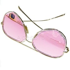 Premium Women Fashion Sunglasses Hexagon Square Metal Frame Mirrored USA Seller