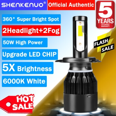 For Kia Sportage 2009-2010 - LED Headlight High Low Beam + Fog Light Bulb 4X C9B