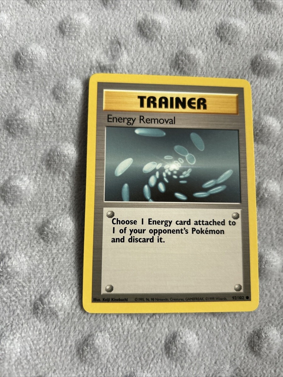 Pokémon TCG Energy Removal Card – 92/102, Common, Unlimited Edition, Base Set