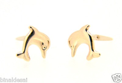 9ct Gold Andralok Small Dolphin Studs Earrings Kids Girls X'mas B'day GIFT BOX