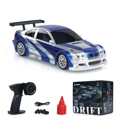 RC 1/43 Scale Ready to Run Race Car Remote Control Drift Car 4WD Mini Toy Lights