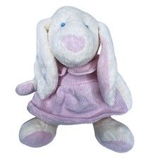 Vestido Suéter Niña Orejas Labadas Conejito Conejo Peluche Rosa Marfil 10"