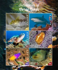 Nevis 2017 - Inhabitants of Coral Reefs - Sheet of 6 Stamps - MNH