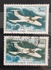 Lot 2 Timbres France 1960/64 oblitérés Poste Aérienne YT PA 39 et 39a