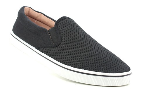 Mens Canvas Mesh Slip On Twin Gusset 