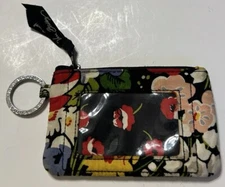 Vera Bradley Colorful Fabric ID Coin Purse With Keyring